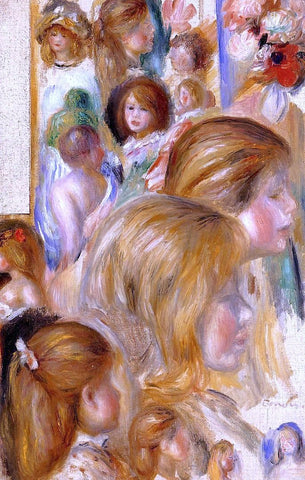 Pierre Auguste Renoir Children's Heads - Hand Painted Oil Painting