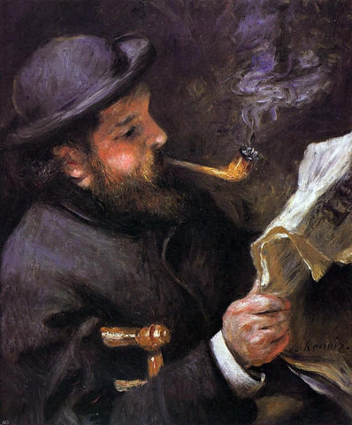  Pierre Auguste Renoir Claude Monet Reading - Hand Painted Oil Painting