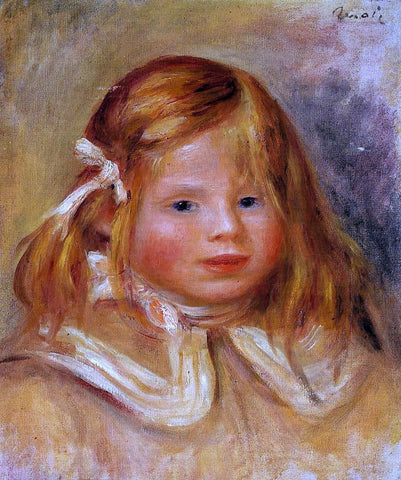  Pierre Auguste Renoir Coco in a Red Ribbon - Hand Painted Oil Painting