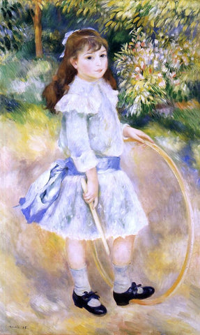  Pierre Auguste Renoir Girl with a Hoop - Hand Painted Oil Painting