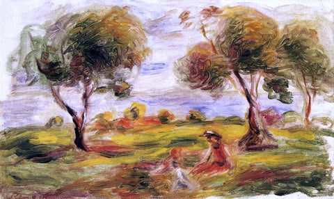  Pierre Auguste Renoir Landscape with Figures at Cagnes - Hand Painted Oil Painting