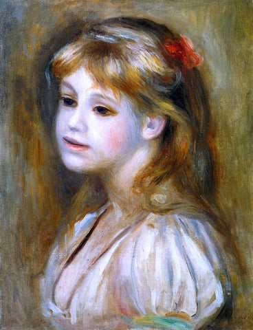  Pierre Auguste Renoir Little Girl with a Red Hair Knot - Hand Painted Oil Painting