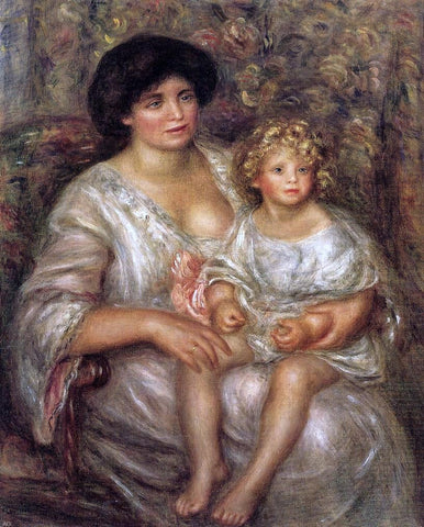  Pierre Auguste Renoir Madame Thurneyssan and Her Daughter - Hand Painted Oil Painting
