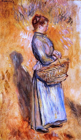  Pierre Auguste Renoir Peasant Woman Standing in a Landscape - Hand Painted Oil Painting