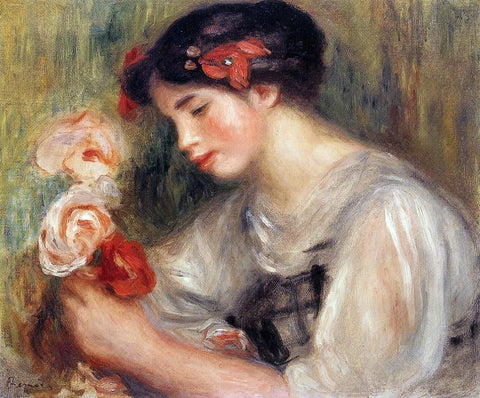 Pierre Auguste Renoir Portrait of Gabrielle (also known as Young Girl with Flowers) - Hand Painted Oil Painting