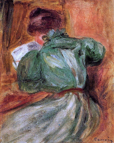  Pierre Auguste Renoir Reader in Green - Hand Painted Oil Painting