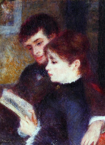  Pierre Auguste Renoir Reading Couple (also known as Edmond Renoir and Marguerite Legrand) - Hand Painted Oil Painting