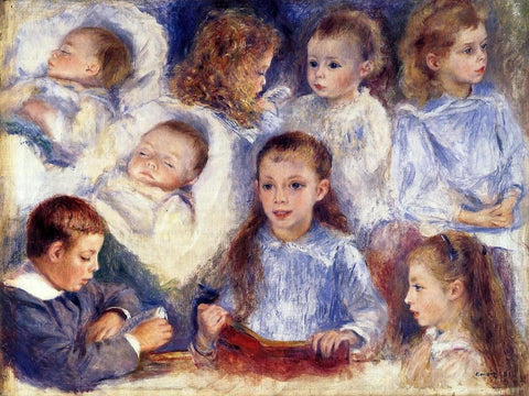  Pierre Auguste Renoir Studies of the Children of Paul Berard - Hand Painted Oil Painting