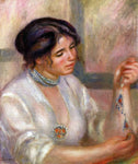  Pierre Auguste Renoir Woman with a Necklace - Hand Painted Oil Painting