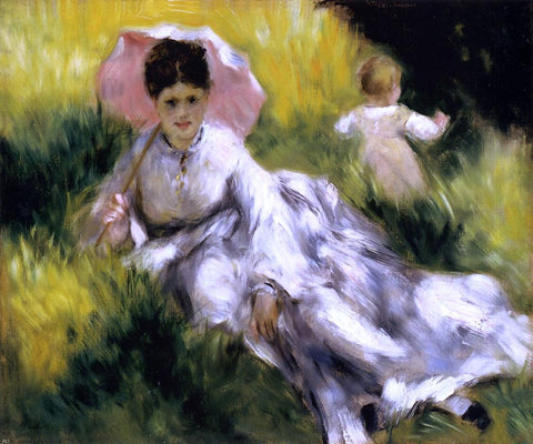  Pierre Auguste Renoir A Woman with Parasol - Hand Painted Oil Painting
