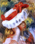  Pierre Auguste Renoir Young Girl with a Hat - Hand Painted Oil Painting