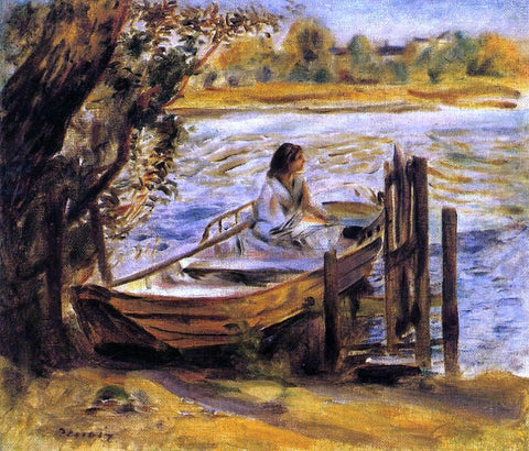  Pierre Auguste Renoir Young Woman in a Boat (also known as Lise Trehot) - Hand Painted Oil Painting