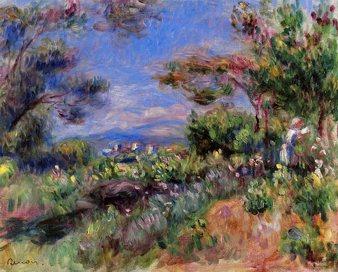  Pierre Auguste Renoir Young Woman in a Landscape, Cagnes - Hand Painted Oil Painting