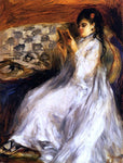  Pierre Auguste Renoir Young Woman in White Reading - Hand Painted Oil Painting