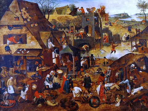  The Younger Pieter Bruegel Flemish Proverbs - Hand Painted Oil Painting