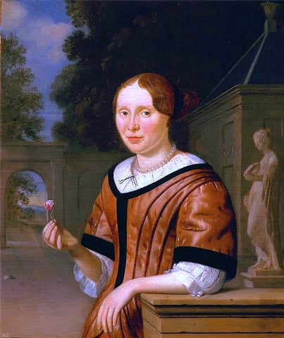  Pieter Cornelisz. Van Slingelandt Portrait of a Lady - Hand Painted Oil Painting