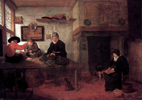  Quiringh Van Brekelenkam Interior of a Tailor's Shop - Hand Painted Oil Painting