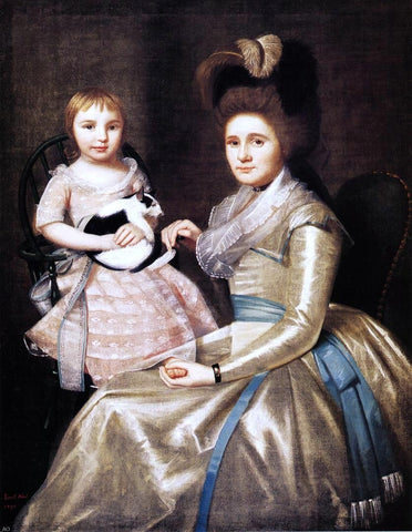  Ralph Earl Mrs. William Taylor and Son Daniel - Hand Painted Oil Painting