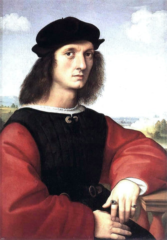  Raphael Portrait of Agnolo Doni - Hand Painted Oil Painting