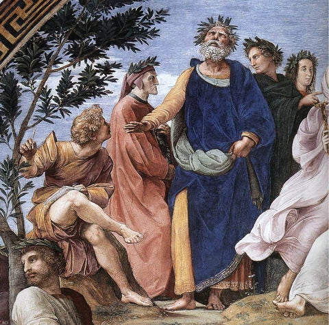  Raphael The Parnassus (detail 1) (Stanza della Segnatura) - Hand Painted Oil Painting