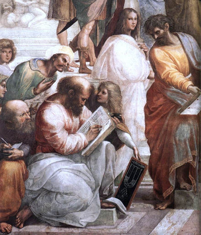 The School of Athens (detail 4) (Stanza della Segnatura) by Raphael - Hand Painted Oil Painting