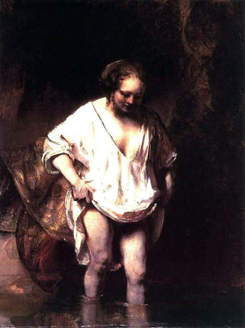  Rembrandt Van Rijn Hendrickje Bathing in a River - Hand Painted Oil Painting