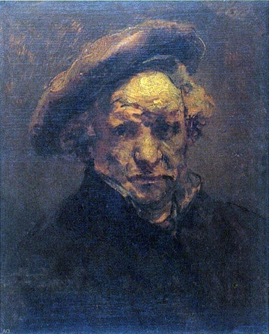  Rembrandt Van Rijn Self Portrait with Beret, Unfinished - Hand Painted Oil Painting