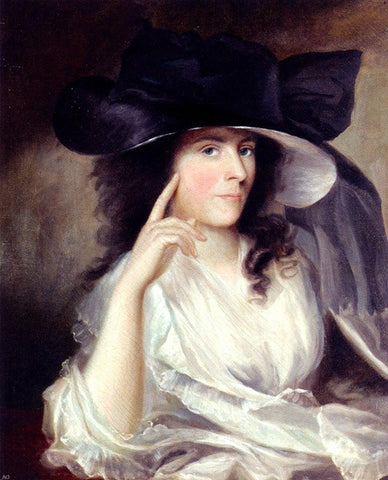 Portrait of a Lady by Rev. Matthew William Peters - Hand Painted Oil Painting