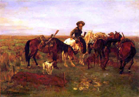  Richard Lorenz Burial on The Plains - Hand Painted Oil Painting