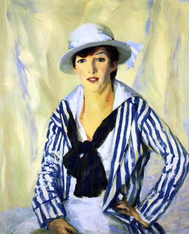  Robert Henri Viv in Blue Stripe - Hand Painted Oil Painting