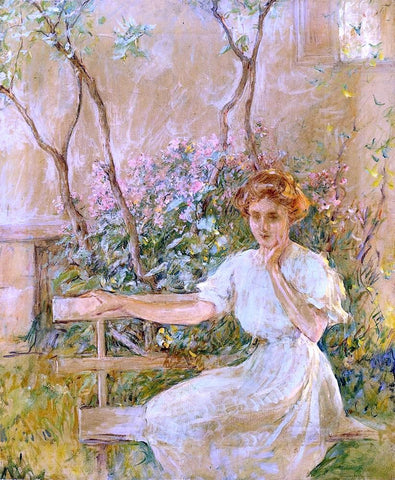  Robert Lewis Reid The Garden Seat - Hand Painted Oil Painting