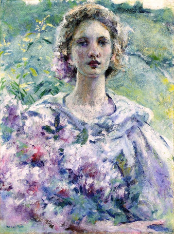  Robert Lewis Reid Girl with Flowers - Hand Painted Oil Painting
