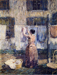  Robert Spencer Woman Hanging Out Clothes - Hand Painted Oil Painting