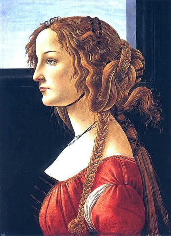  Sandro Botticelli Portrait of a Young Woman - Hand Painted Oil Painting