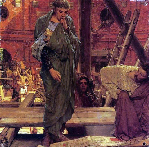  Sir Lawrence Alma-Tadema Architecture in Ancient Rome - Hand Painted Oil Painting