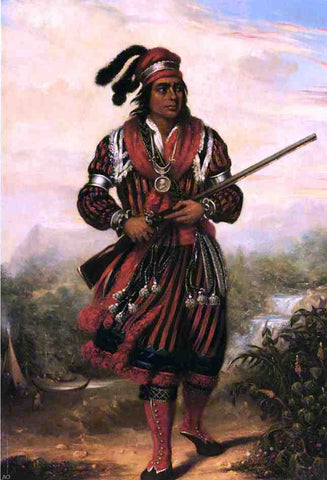  Stuart Westmacott Portrait of a Seminole Chief, North America - Hand Painted Oil Painting