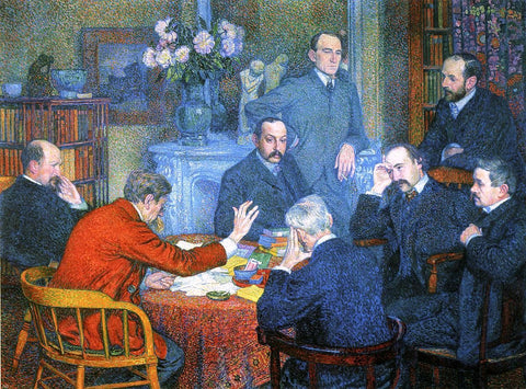  Theo Van Rysselberghe Reading by Emile Verhaeren - Hand Painted Oil Painting