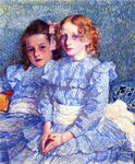  Theo Van Rysselberghe A Portrait of Helene and Michette Guinotte - Hand Painted Oil Painting
