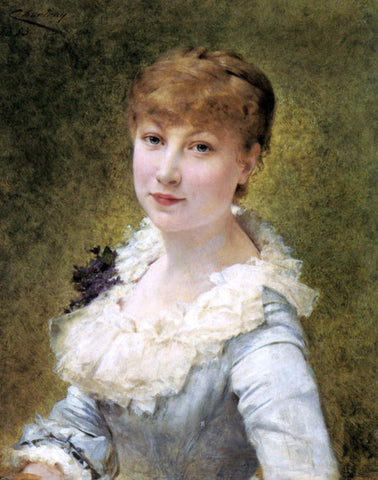  Theobald Chartran Portrait of a Young Lady - Hand Painted Oil Painting