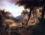  Thomas Doughty Girls Crossing the Brook - Hand Painted Oil Painting