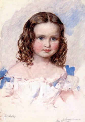  Thomas Frank Heaphy Portrait of a young girl - Hand Painted Oil Painting
