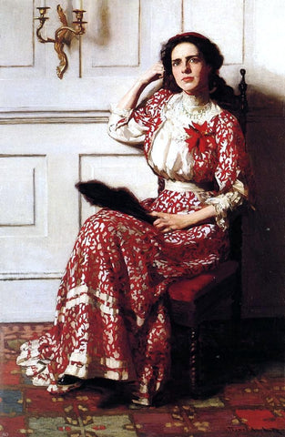  Thomas Pollock Anschutz Portrait of Rebecca H. Whelan - Hand Painted Oil Painting