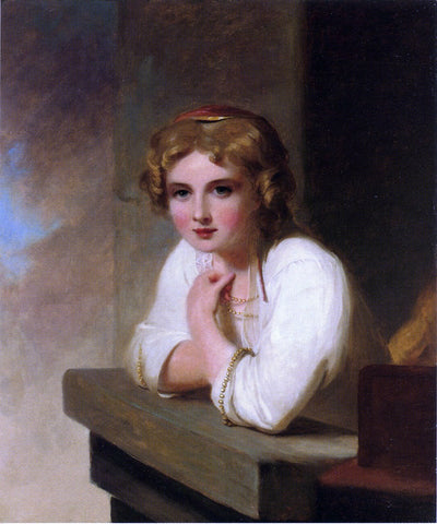  Thomas Sully Peasant Girl (after Rembrandt's "Young Girl Leaning on a Windowsill") - Hand Painted Oil Painting