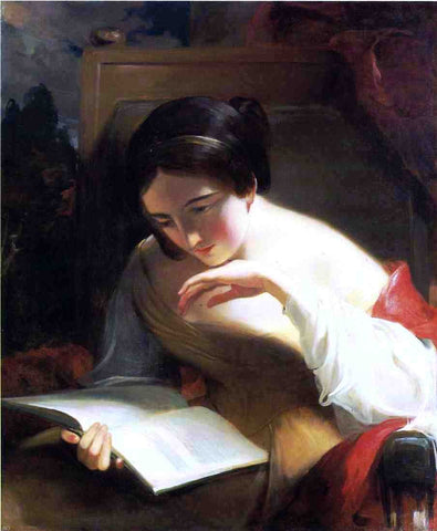  Thomas Sully Portrait of a Girl Reading - Hand Painted Oil Painting