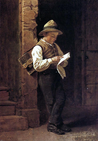  Thomas Waterman Wood Spelling it Out (also known as The Shoeshine Boy) - Hand Painted Oil Painting