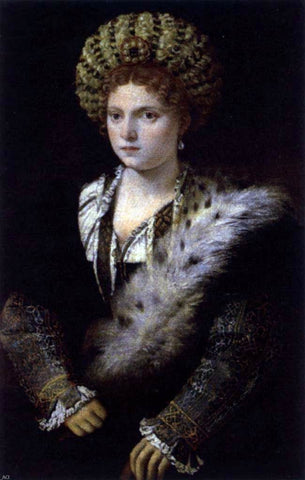  Titian Isabella d'Este, Duchess of Mantua - Hand Painted Oil Painting