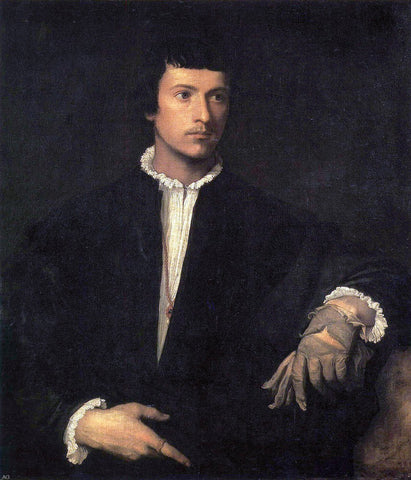  Titian Man With a Glove - Hand Painted Oil Painting