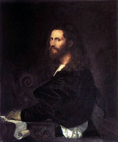  Titian Portrait of a Musician - Hand Painted Oil Painting