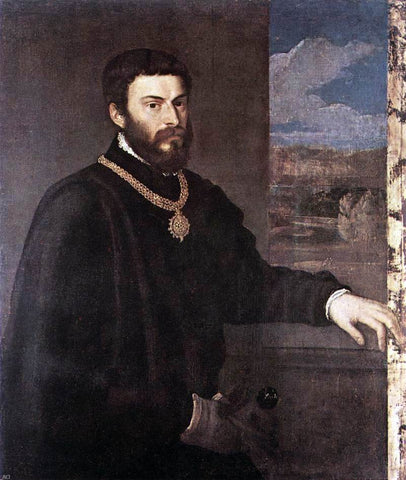  Titian Portrait of Count Antonio Porcia - Hand Painted Oil Painting