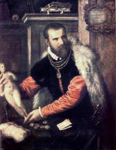  Titian Portrait of Jacopo Strada - Hand Painted Oil Painting